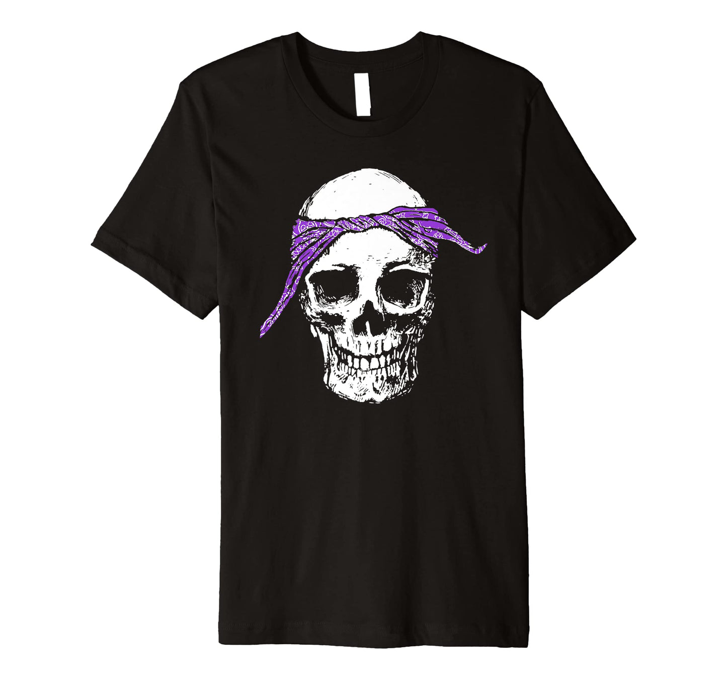 Hiphop Skull Purple Do Rag Bandana T-Shirt - Minimalist Print for Adults - T-Shirt, Sweatshirt, Hoodie
