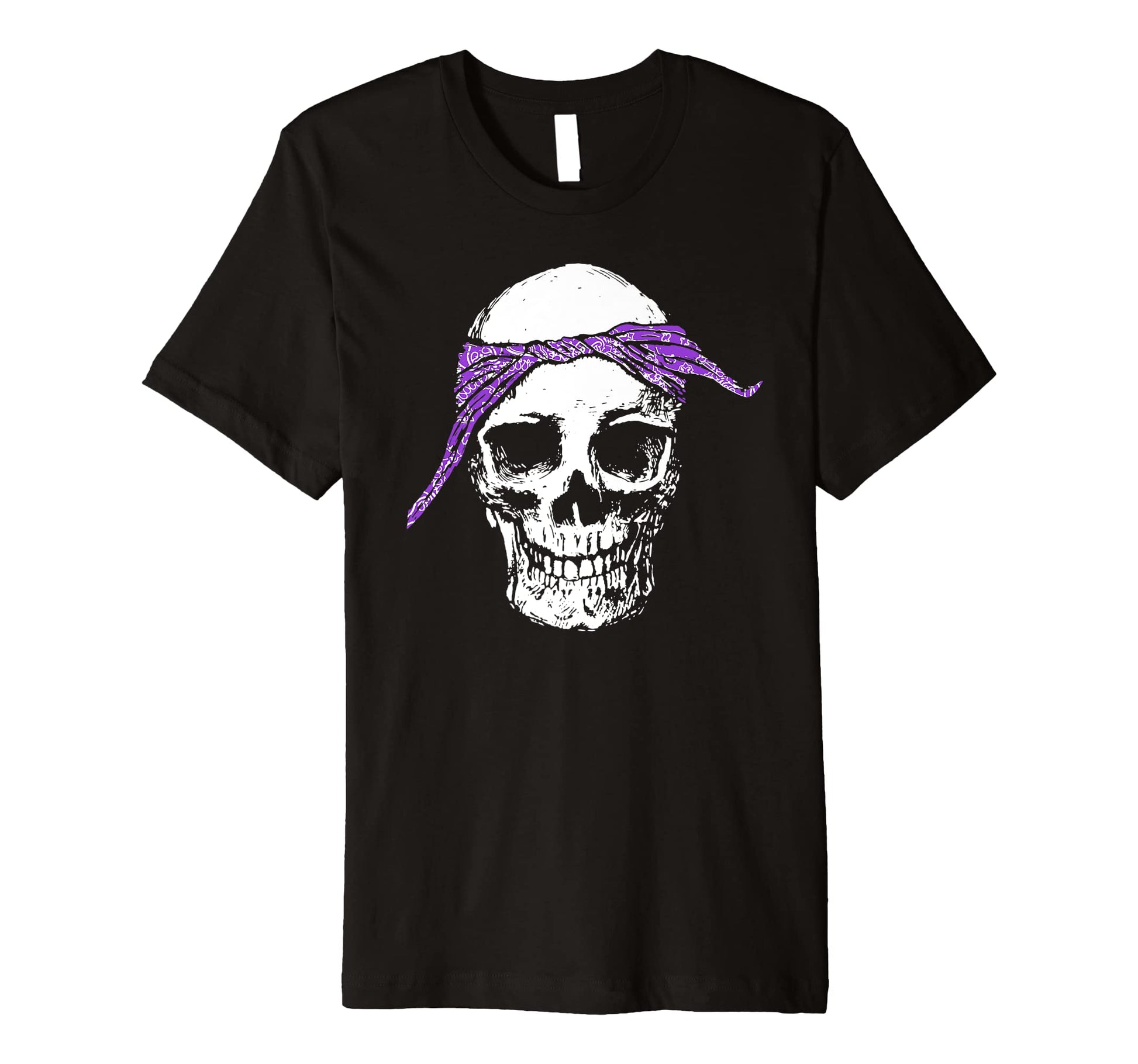 Hiphop Skull Purple Do Rag Bandana T-Shirt - Minimalist Print for Adults - T-Shirt, Sweatshirt, Hoodie