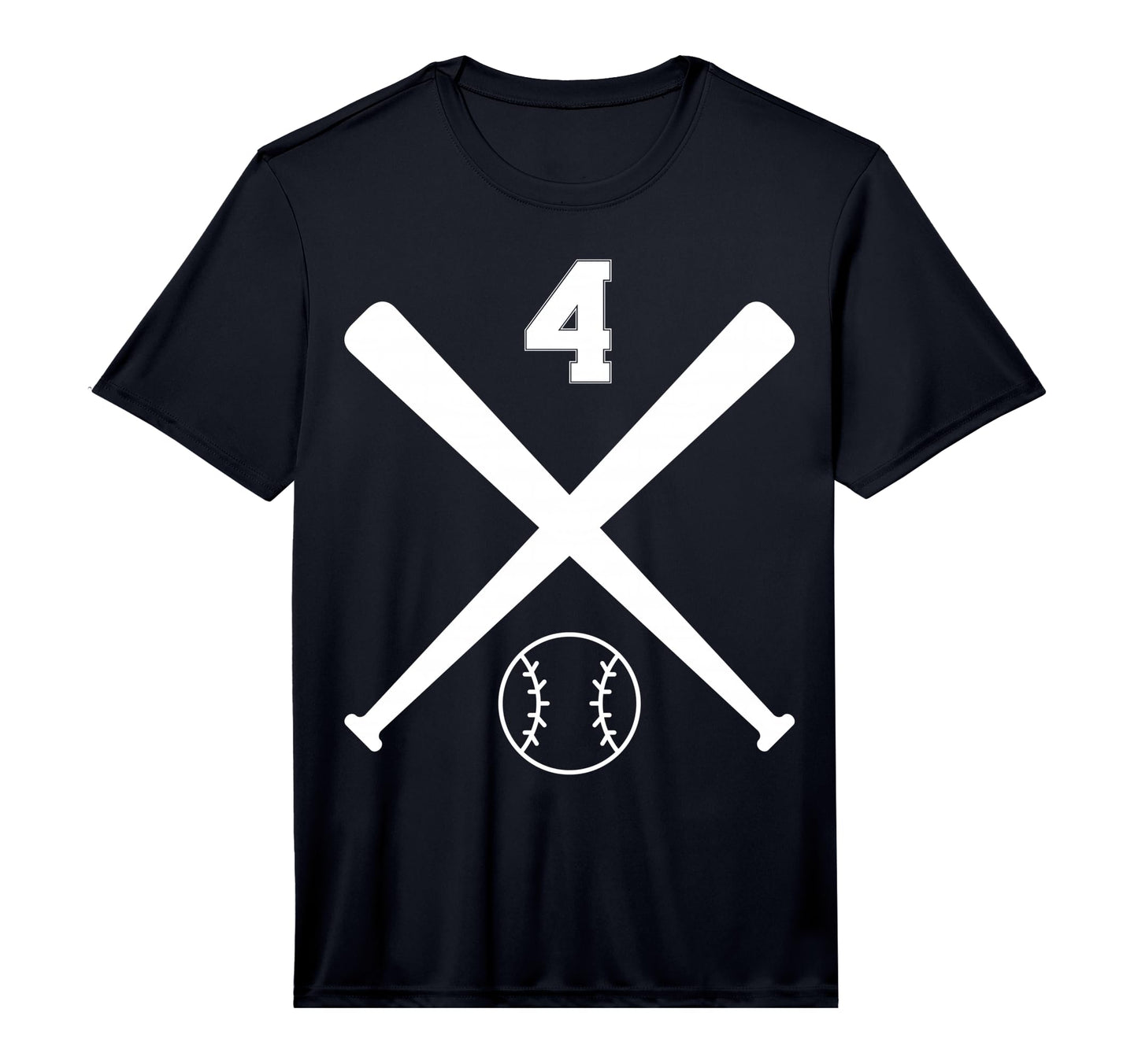 Baseball Softball Number 4 Performance T-Shirt - Unique Graphic Unisex - T-Shirt, Sweatshirt, Hoodie