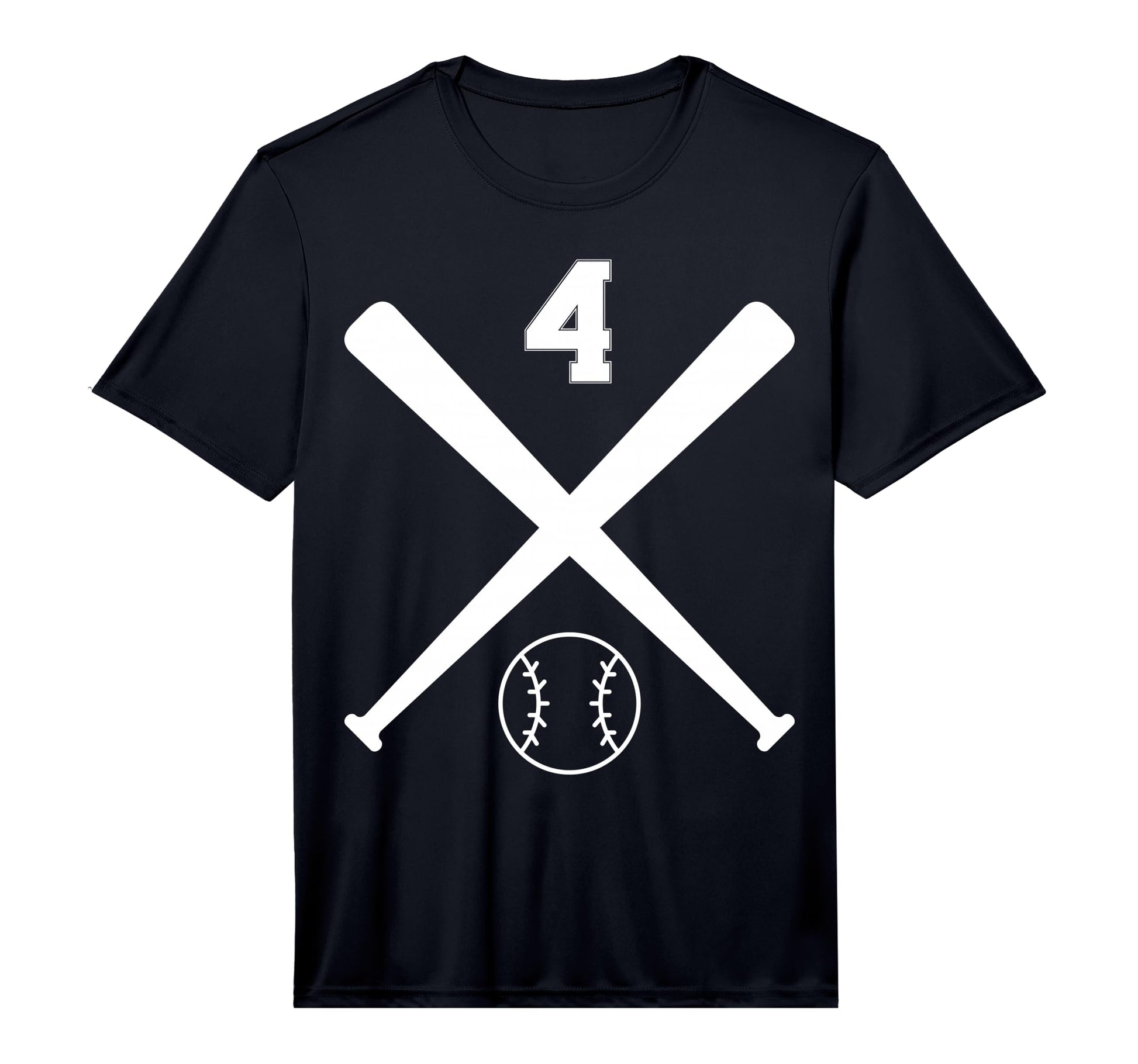 Baseball Softball Number 4 Performance T-Shirt - Unique Graphic Unisex - T-Shirt, Sweatshirt, Hoodie
