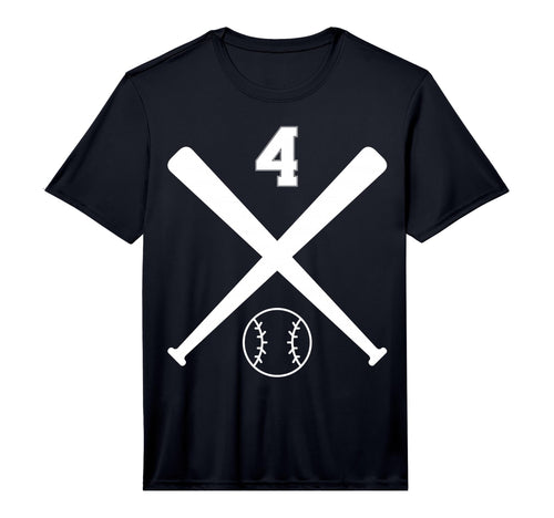 Baseball Softball Number 4 Performance T-Shirt - Unique Graphic Unisex - T-Shirt, Sweatshirt, Hoodie