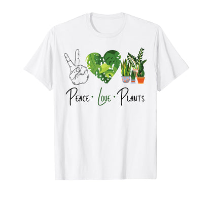 Plant Lover Gardening Peace Love Plants T-Shirt - Trendy Graphic Unisex - T-Shirt, Sweatshirt, Hoodie