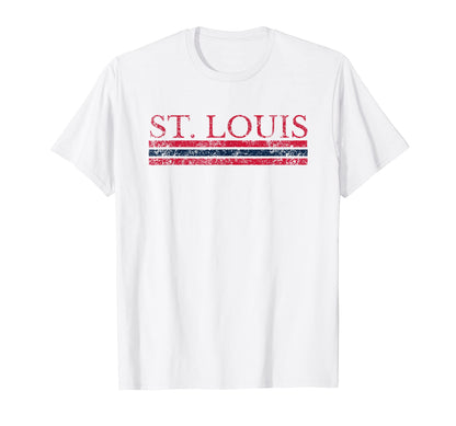 St Louis Missouri Weathered Stripe T-Shirt - Unique Graphic Men Women - T-Shirt, Sweatshirt, Hoodie