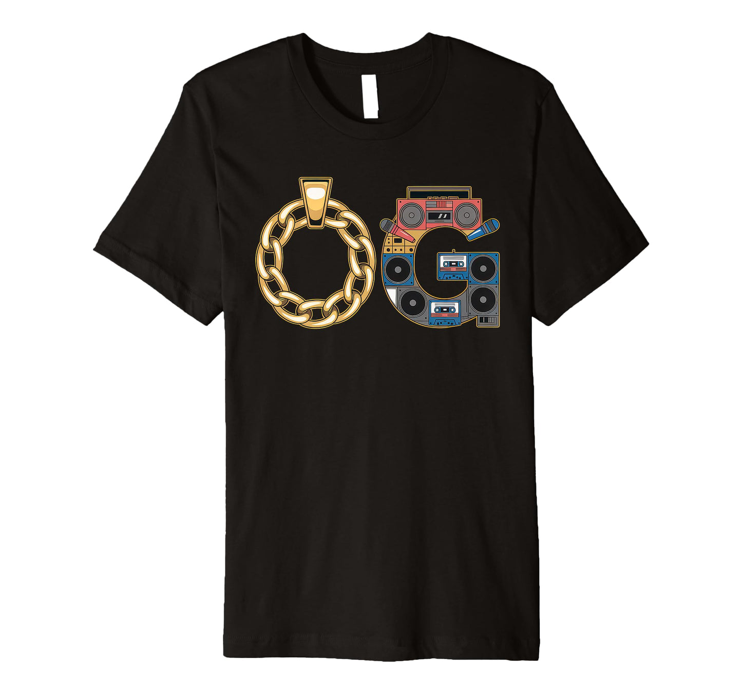 Old School Og Hip Hop Vinyl Cds Tapes 80S T-Shirt - Trendy Graphic Unisex - T-Shirt, Sweatshirt, Hoodie