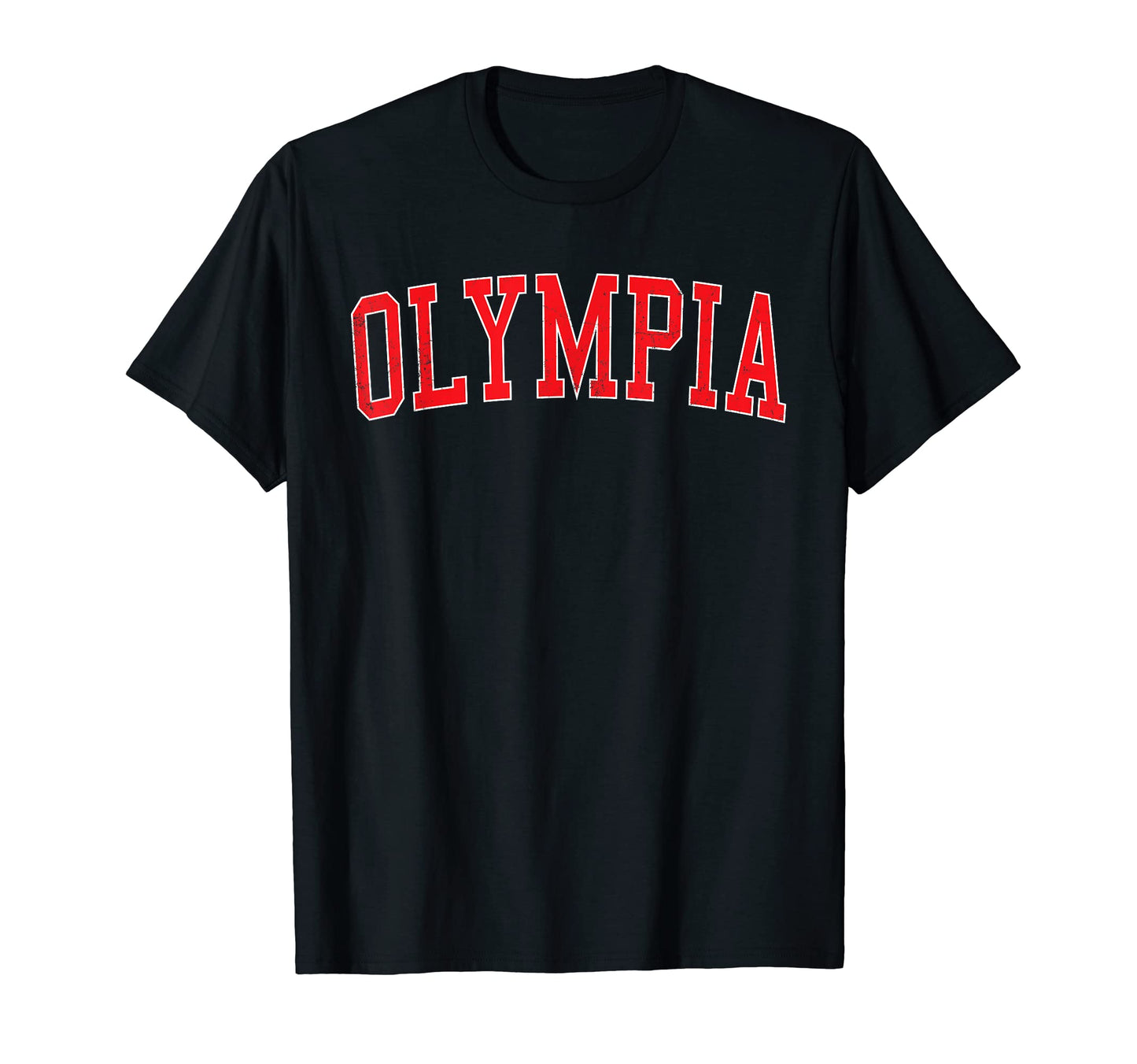 Olympia Wa Varsity Red Text T-Shirt - Casual Everyday Wear for Adults - T-Shirt, Sweatshirt, Hoodie