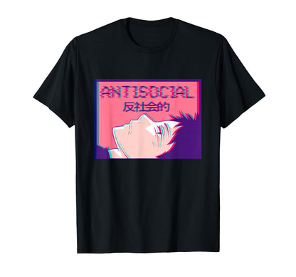 Antisocial Sad Emo Anime Eboy T-Shirt - Fun Novelty Design Unisex - T-Shirt, Sweatshirt, Hoodie