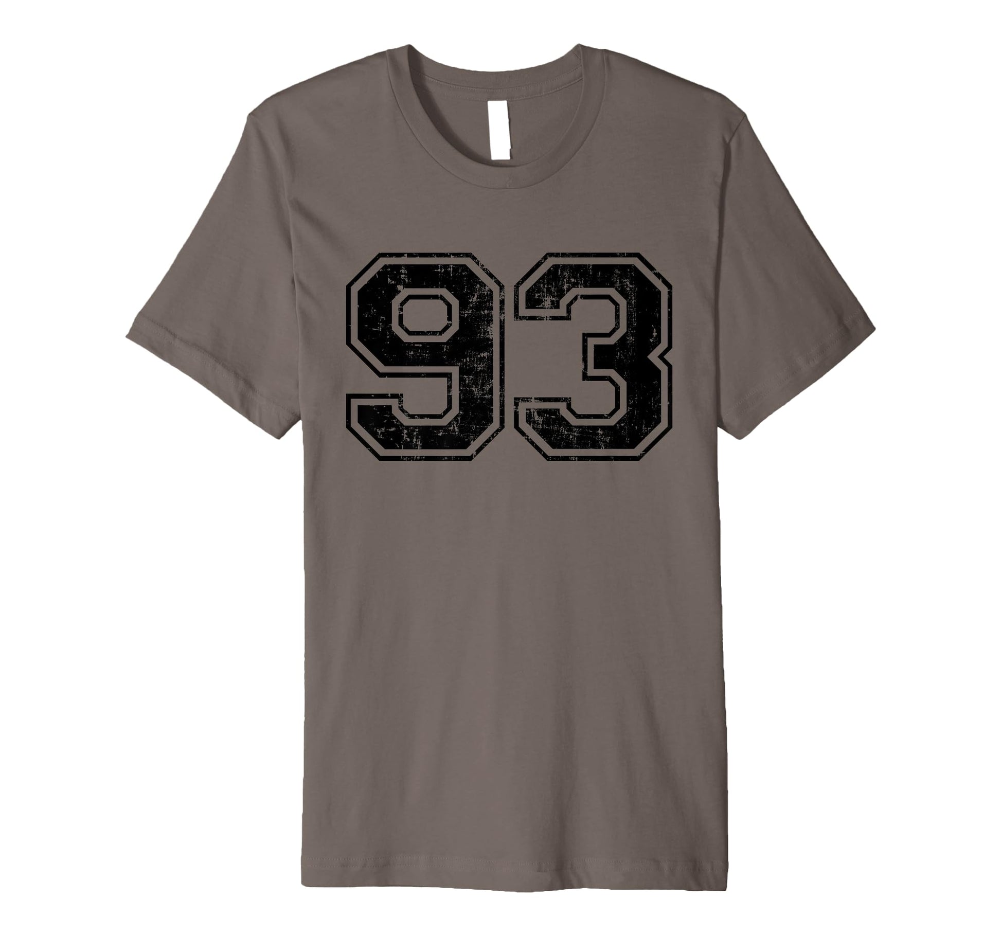 Number 93 Varsity Distressed Sport Team T-Shirt - Unique Graphic Unisex - T-Shirt, Sweatshirt, Hoodie