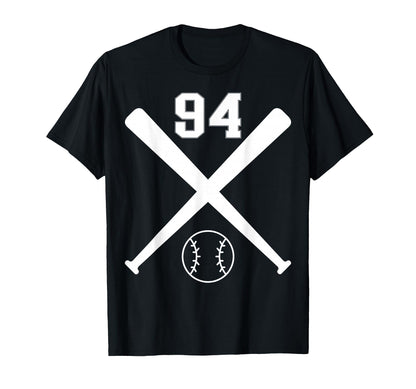 Baseball Softball Number 94 T-Shirt - Custom Art Print Men Women - T-Shirt, Sweatshirt, Hoodie