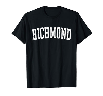 Richmond Distressed White Varsity T-Shirt - Minimalist Print Unisex - T-Shirt, Sweatshirt, Hoodie