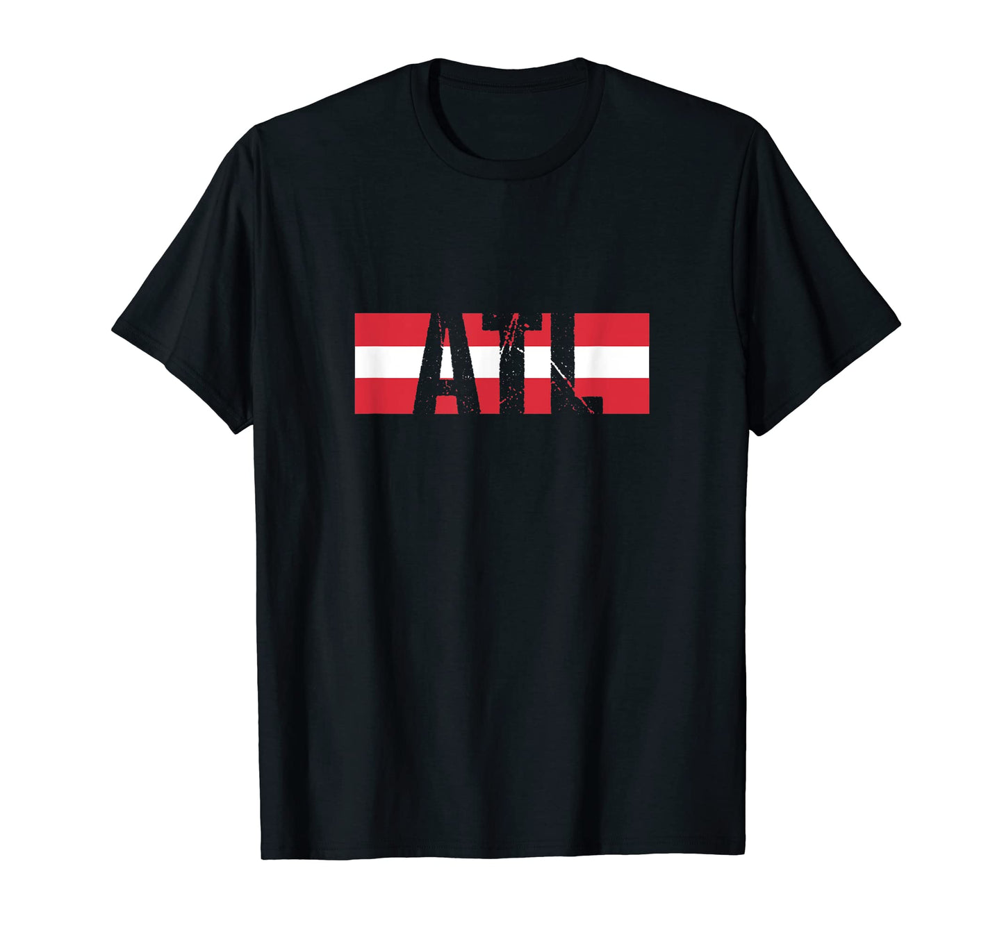 Atl Atlanta Red White Sport Stripes T-Shirt - Aesthetic Graphic for Adults - T-Shirt, Sweatshirt, Hoodie