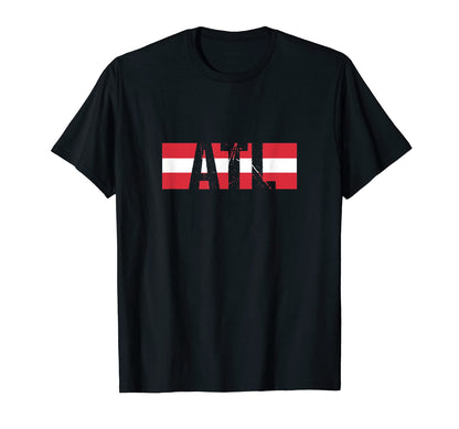 Atl Atlanta Red White Sport Stripes T-Shirt - Aesthetic Graphic for Adults - T-Shirt, Sweatshirt, Hoodie