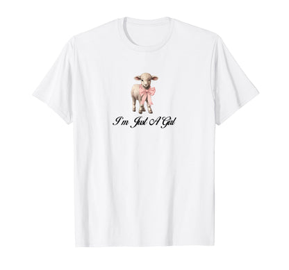 Im Just Coquette Lamb Ribbon T-Shirt - Aesthetic Graphic Men Women - T-Shirt, Sweatshirt, Hoodie