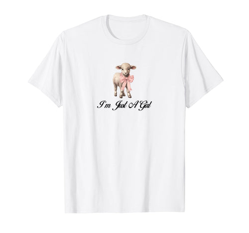 Im Just Coquette Lamb Ribbon T-Shirt - Aesthetic Graphic Men Women - T-Shirt, Sweatshirt, Hoodie
