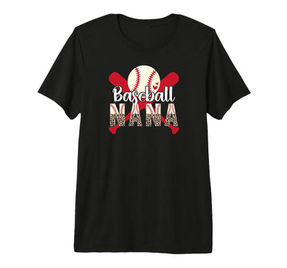 Baseball Nana Leopard Nana Baseball Player T-Shirt - Trendy Graphic Unisex - T-Shirt, Sweatshirt, Hoodie