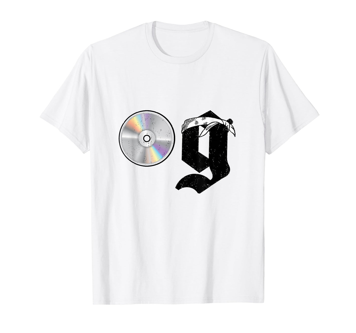 Old School Dad Og Hip Hop Head Cd White T-Shirt - Fun Novelty Design Unisex - T-Shirt, Sweatshirt, Hoodie