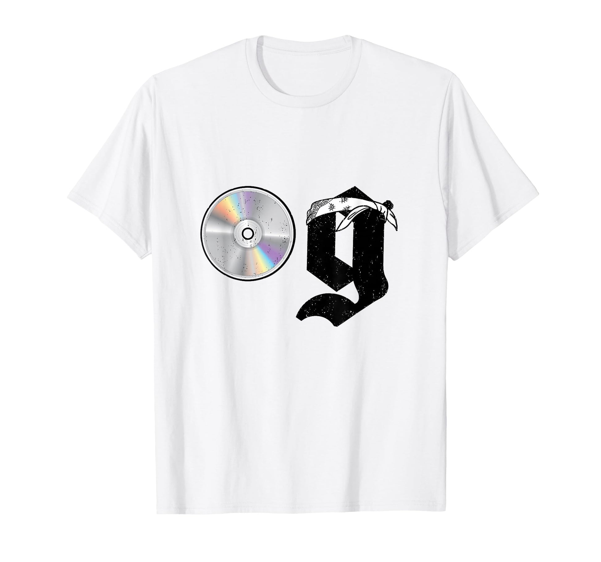 Old School Dad Og Hip Hop Head Cd White T-Shirt - Fun Novelty Design Unisex - T-Shirt, Sweatshirt, Hoodie