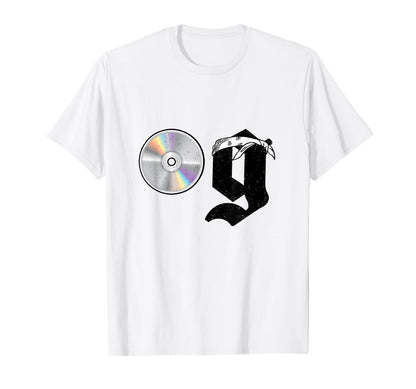 Old School Dad Og Hip Hop Head Cd White T-Shirt - Fun Novelty Design Unisex - T-Shirt, Sweatshirt, Hoodie