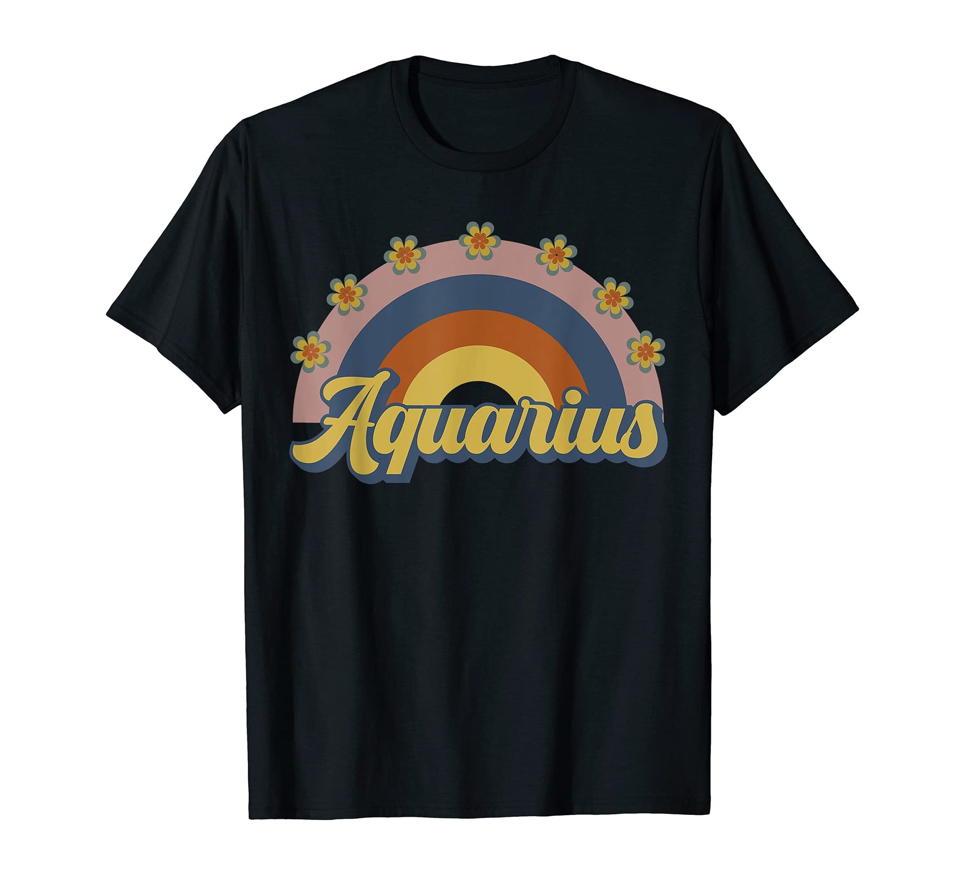 Aquarius Flower Power 70S 60S Rainbow T-Shirt - Custom Art Print Unisex - T-Shirt, Sweatshirt, Hoodie