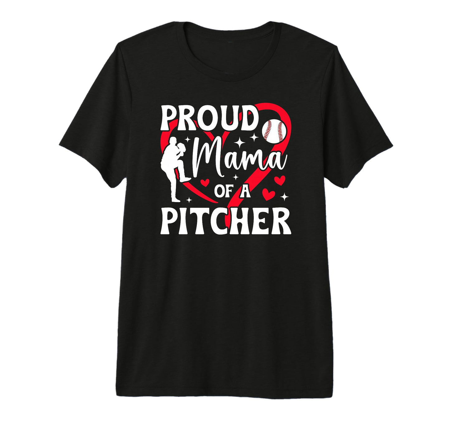 Proud Mama Baseball Pitcher Mom T-Shirt - Trendy Graphic for Adults - T-Shirt, Sweatshirt, Hoodie