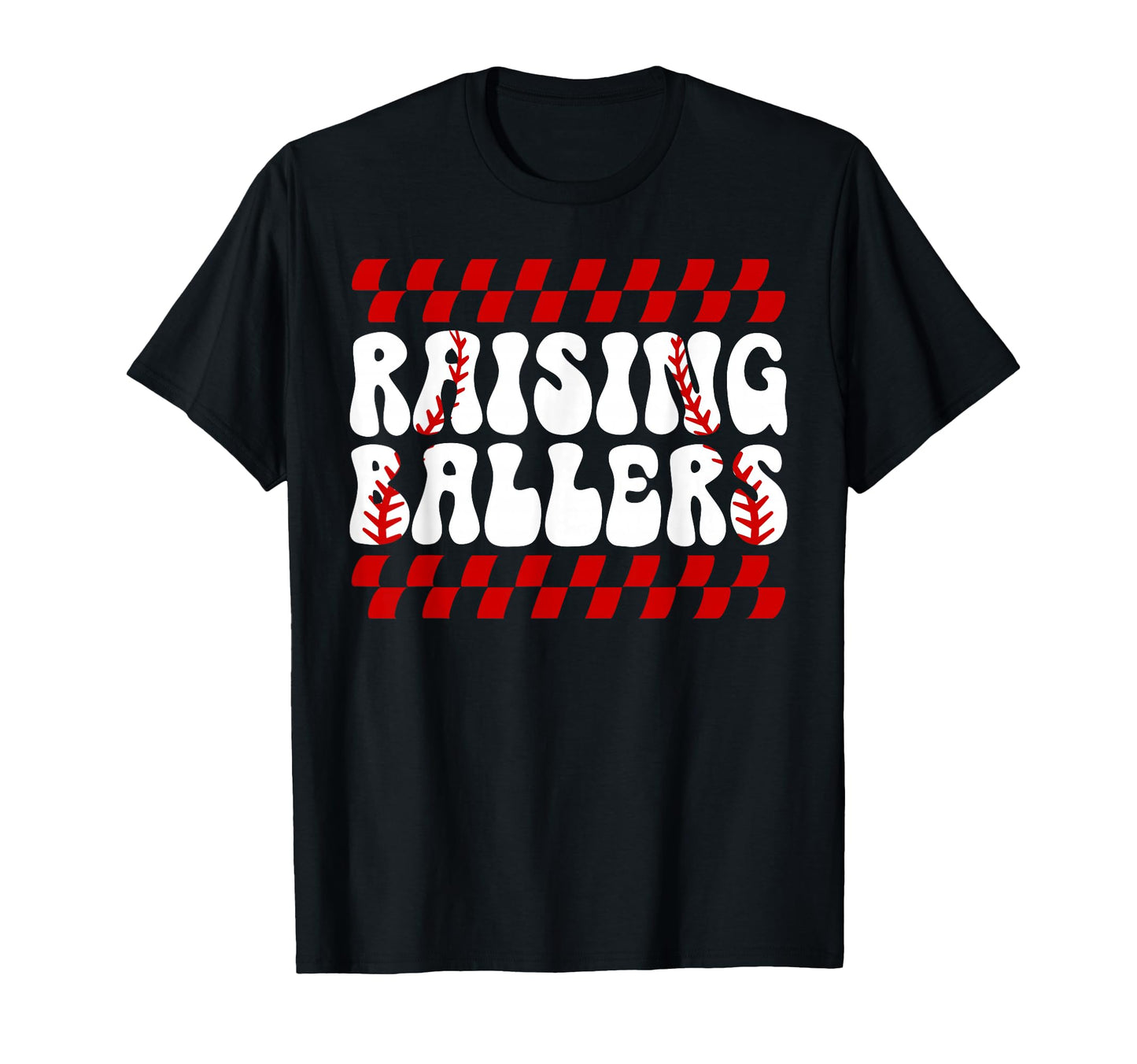 Raising Ballers Groovy Softball T-Shirt - Aesthetic Graphic for Adults - T-Shirt, Sweatshirt, Hoodie