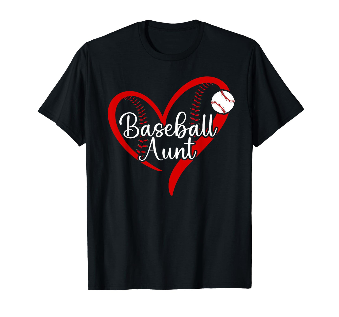 Baseball Aunt Heart Aunt Baseball Player T-Shirt - Custom Art Print Unisex - T-Shirt, Sweatshirt, Hoodie