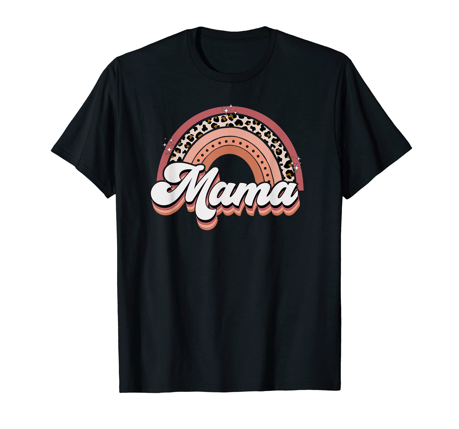 Mama Mom Boho Leopard Rainbow Gift T-Shirt - Aesthetic Graphic Unisex - T-Shirt, Sweatshirt, Hoodie