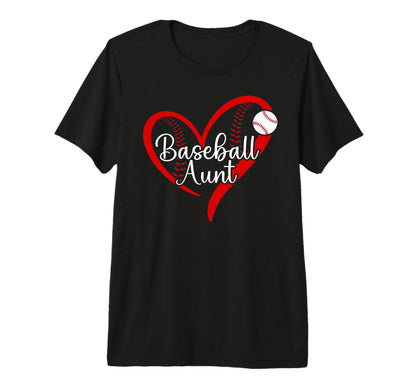 Baseball Aunt Heart Aunt Baseball T-Shirt - Streetwear Style for Adults - T-Shirt, Sweatshirt, Hoodie