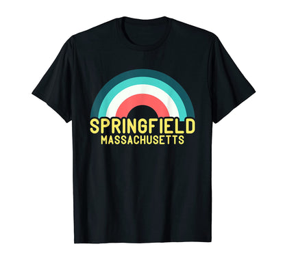 Springfield Massachusetts Rainbow T-Shirt - Fun Novelty Design for Adults - T-Shirt, Sweatshirt, Hoodie