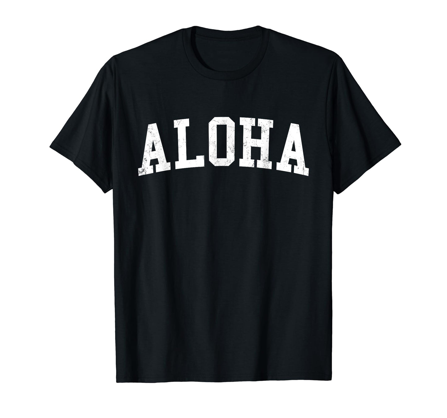 Aloha Or Distressed White Varsity T-Shirt - Graphic Print for Adults - T-Shirt, Sweatshirt, Hoodie
