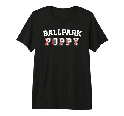 Mens Ballpark Poppy Baseball Poppy T-Shirt - Aesthetic Graphic for Adults - T-Shirt, Sweatshirt, Hoodie