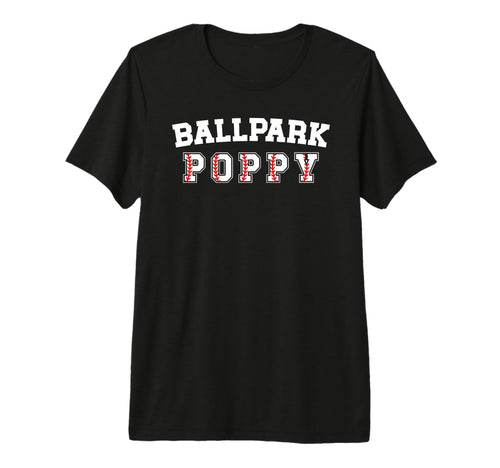 Mens Ballpark Poppy Baseball Poppy T-Shirt - Aesthetic Graphic for Adults - T-Shirt, Sweatshirt, Hoodie