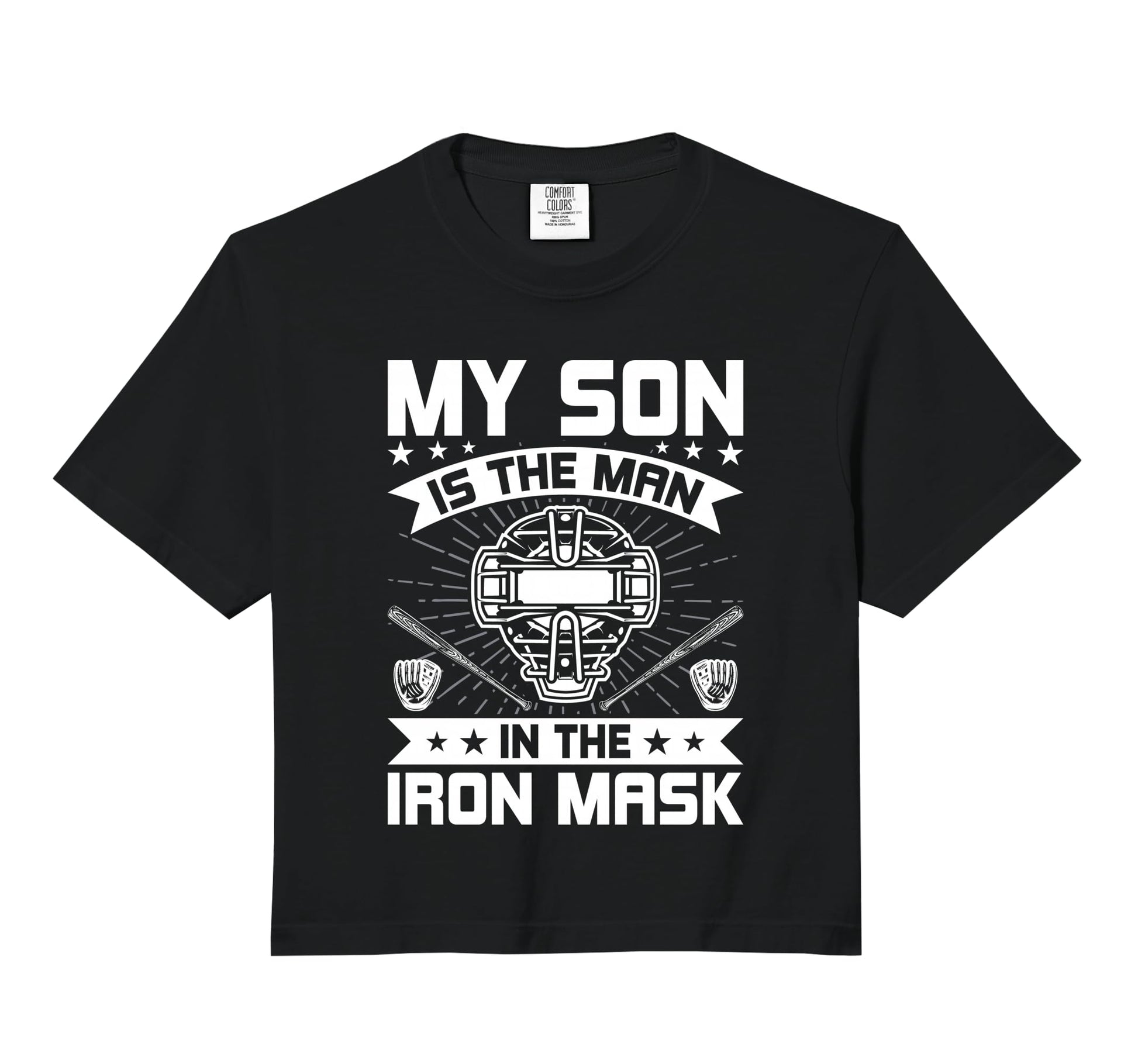 My Son Is Iron Mask Baseball Catcher Dad Hoodie - Graphic Print Unisex - T-Shirt, Sweatshirt, Hoodie