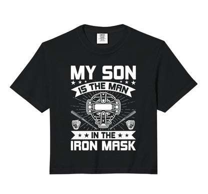 My Son Is Iron Mask Baseball Catcher Dad Hoodie - Graphic Print Unisex - T-Shirt, Sweatshirt, Hoodie