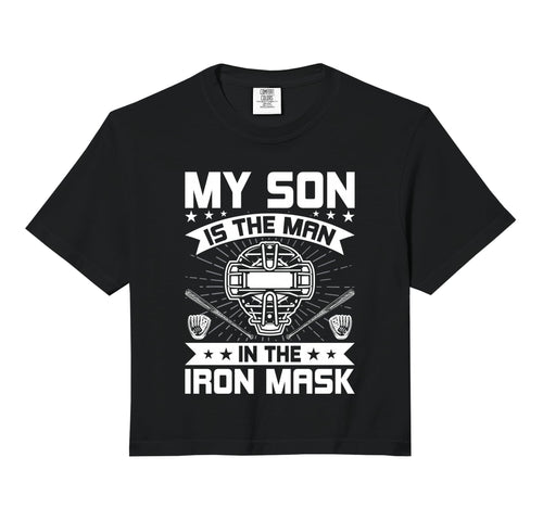 My Son Is Iron Mask Baseball Catcher Dad Hoodie - Graphic Print Unisex - T-Shirt, Sweatshirt, Hoodie