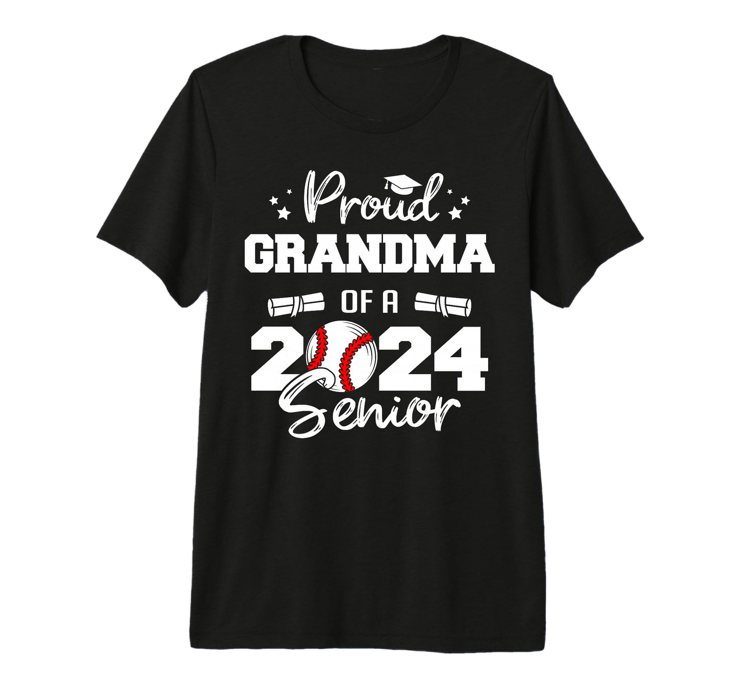 Proud Grandma 2024 Senior Funny Baseball T-Shirt - Minimalist Print Unisex - T-Shirt, Sweatshirt, Hoodie