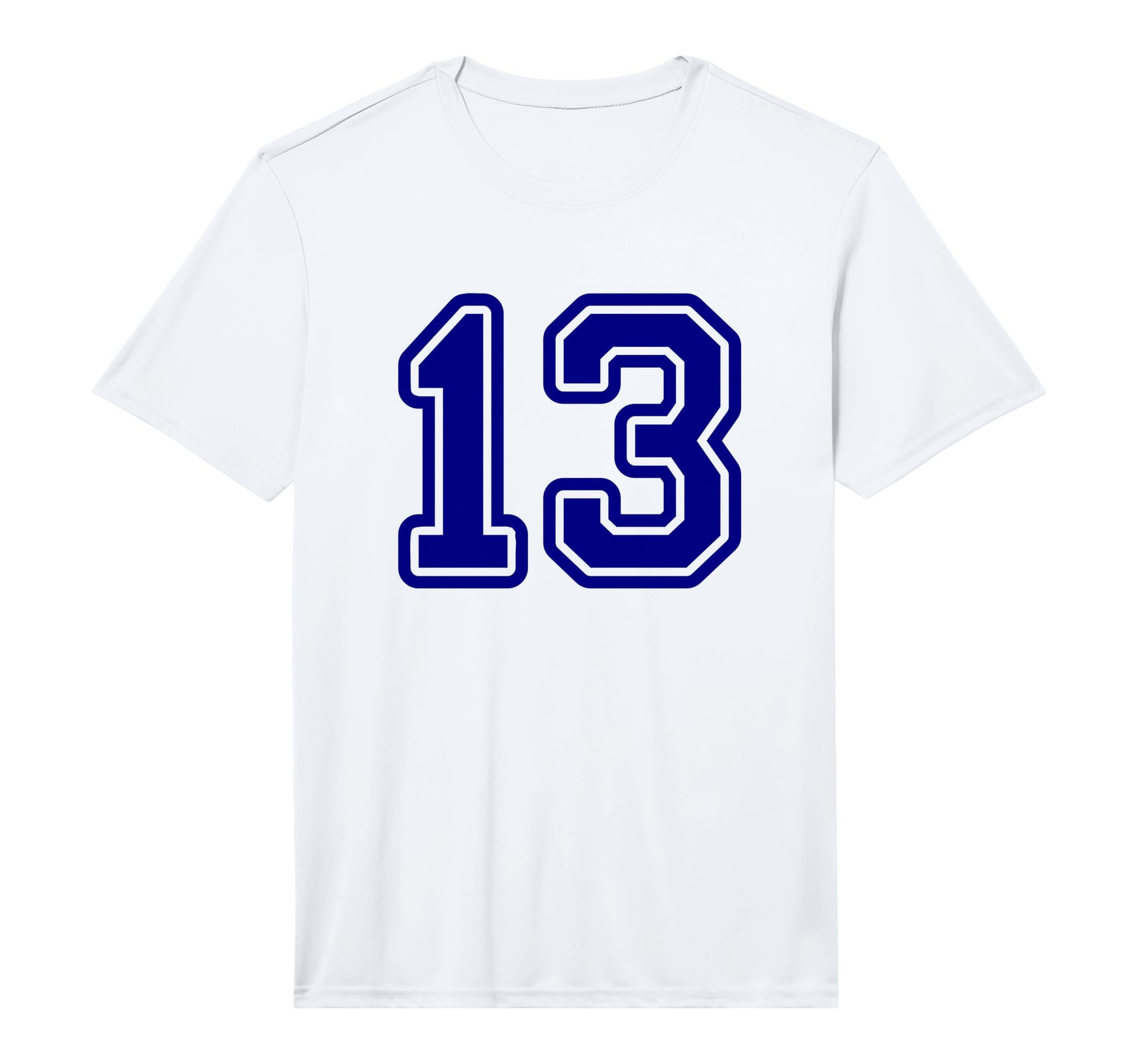 Blue Sports Team Number 13 Performance T-Shirt - Minimalist Print Men Women - T-Shirt, Sweatshirt, Hoodie