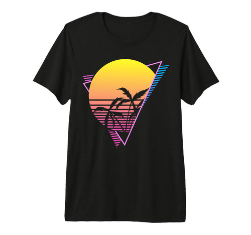 Sunset Palm Trees Synthwave Vaporwave T-Shirt - Graphic Print Men Women - T-Shirt, Sweatshirt, Hoodie