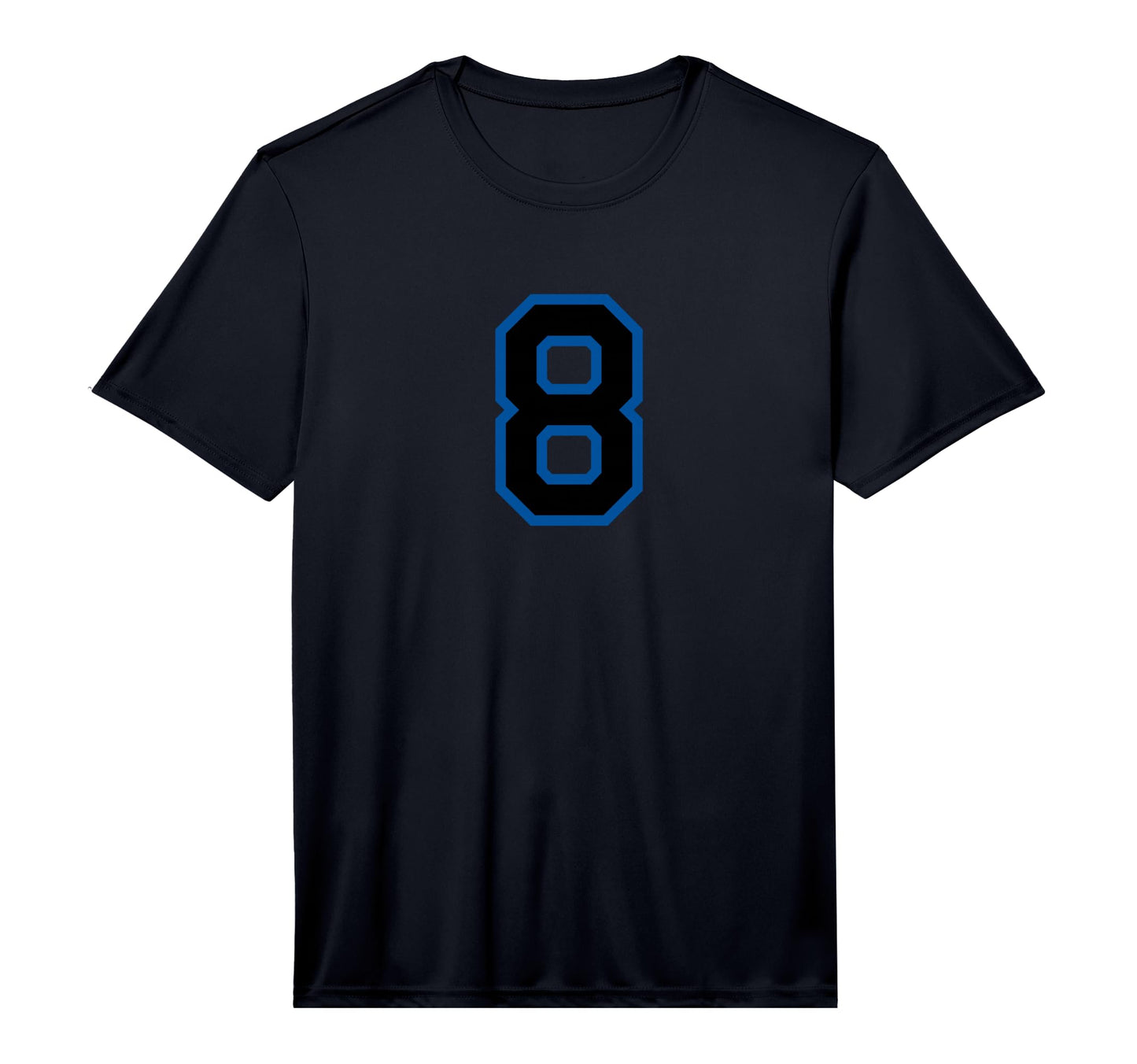 Number 8 Blue Black Sports Team Number T-Shirt - Streetwear Style Unisex - T-Shirt, Sweatshirt, Hoodie