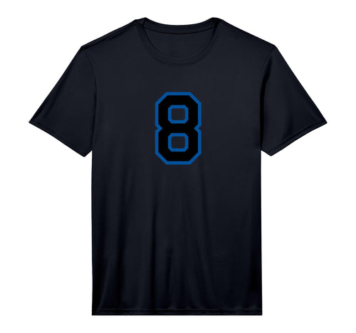 Number 8 Blue Black Sports Team Number T-Shirt - Streetwear Style Unisex - T-Shirt, Sweatshirt, Hoodie