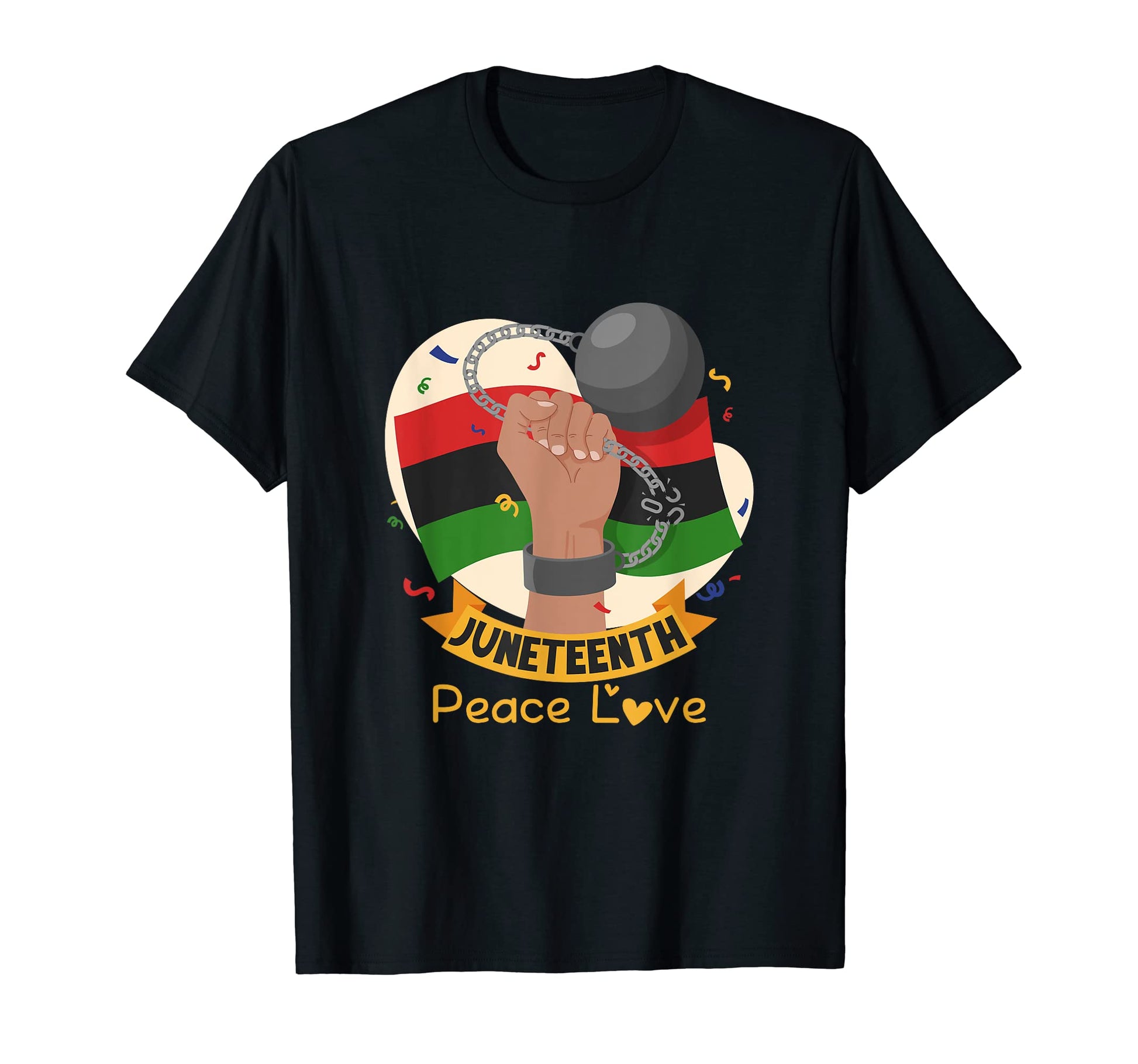 Peace Love Juneteenth Hoodie - Graphic Print Unisex - T-Shirt, Sweatshirt, Hoodie