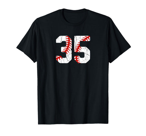 Baseball Player Jersey Number 35 35 T-Shirt - Minimalist Print Men Women - T-Shirt, Sweatshirt, Hoodie
