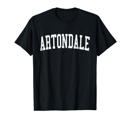 Artondale Wa Distressed White Varsity T-Shirt - Streetwear Style Men Women - T-Shirt, Sweatshirt, Hoodie