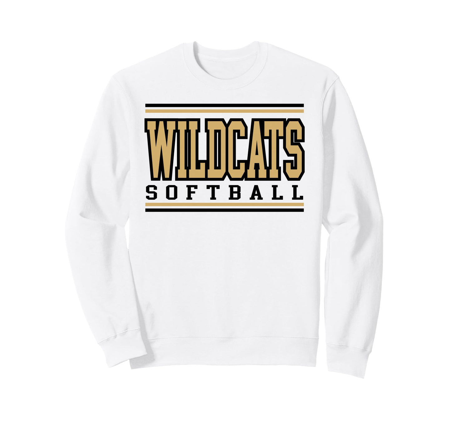 Wildcats Softball Mom Game Day Gold Sweatshirt - Trendy Graphic for Adults - T-Shirt, Sweatshirt, Hoodie
