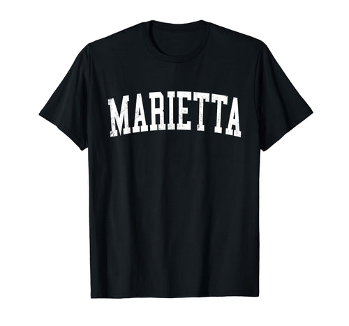 Marietta Ga Distressed White Varsity T-Shirt - Streetwear Style Men Women - T-Shirt, Sweatshirt, Hoodie