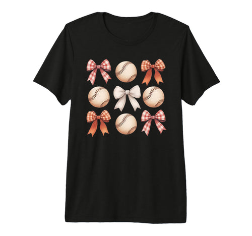 Baseball Coquette Bow Mom Sister Tri T-Shirt - Streetwear Style Unisex - T-Shirt, Sweatshirt, Hoodie