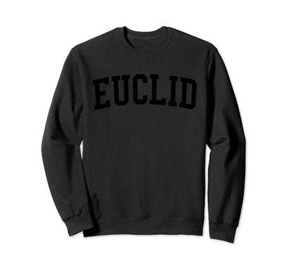 Euclid Oh Distressed Black Varsity Sweatshirt - Minimalist Print Unisex - T-Shirt, Sweatshirt, Hoodie