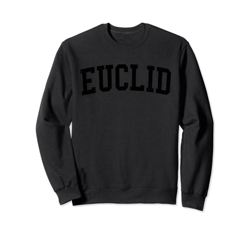 Euclid Oh Distressed Black Varsity Sweatshirt - Minimalist Print Unisex - T-Shirt, Sweatshirt, Hoodie