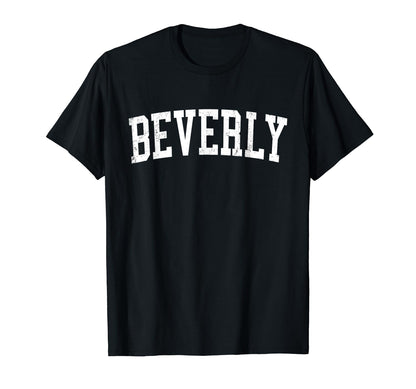 Beverly Ma Distressed White Varsity T-Shirt - Custom Art Print Men Women - T-Shirt, Sweatshirt, Hoodie