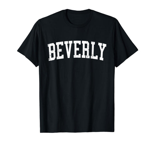 Beverly Ma Distressed White Varsity T-Shirt - Custom Art Print Men Women - T-Shirt, Sweatshirt, Hoodie
