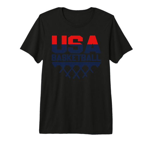 Usa Team Sports Basketball Tri Blend T-Shirt - Trendy Graphic for Adults - T-Shirt, Sweatshirt, Hoodie